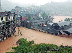 重庆四川遭遇特大洪涝灾害照片