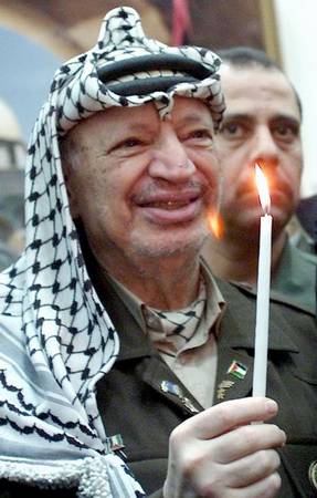 纪念巴勒斯坦民族权力机构主席亚西尔·阿拉法特照片