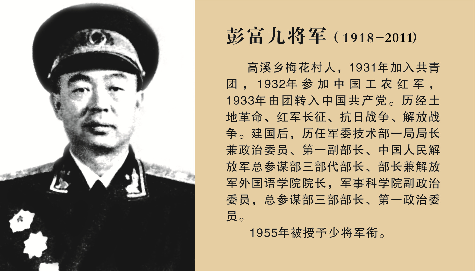 开国将军彭富九